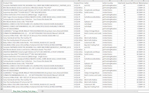 ebay seller hub product research tool screenshot