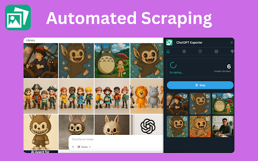 ChatGPT Exporter - Download ChatGPT Library Images & Videos screenshot