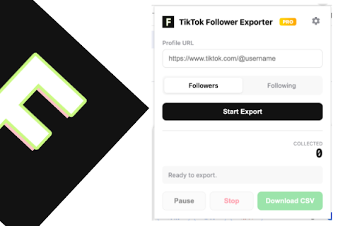 TikTok Follower Exporter - Export TikTok Followers & Following to CSV screenshot