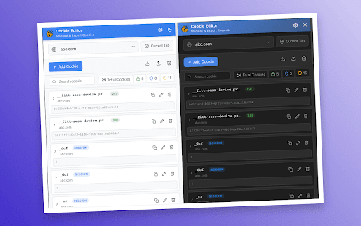 Cookie Editor screenshot