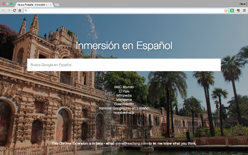 Spanish Immersion Homepage screenshot