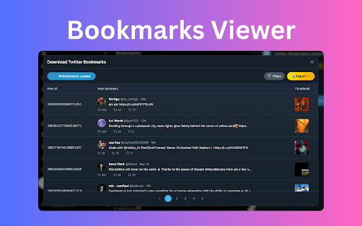 Twitter Bookmarks Downloader - Export X Bookmarks screenshot