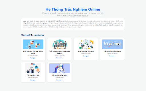 Hệ Thống Trắc Nghiệm SEO, Marketing, IT - Võ Việt Hoàng SEO screenshot