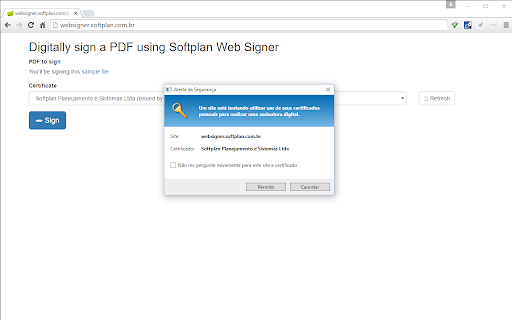 Web Signer screenshot