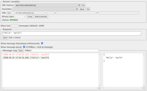 Simple WebSocket Client screenshot