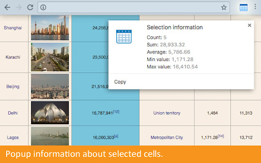 Copytables screenshot