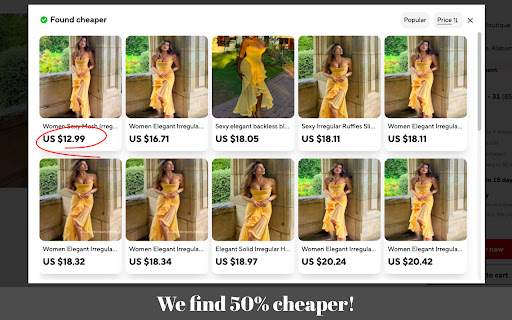AliExpress: Search similar products screenshot