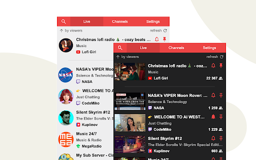 Stream Live — notifications for live streams screenshot