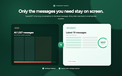SpeedGPT — Lag Fix & Speed for ChatGPT screenshot