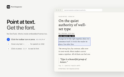 Font Inspector – Font Finder for Any Website screenshot
