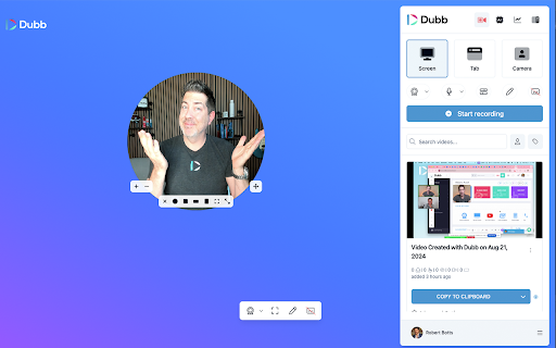 Screen Recorder, Webcam Recorder - Dubb Video screenshot