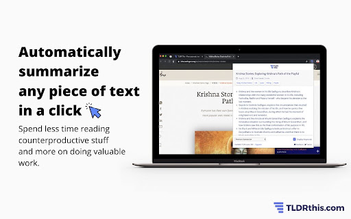 TLDR This - Free automatic text summary tool screenshot