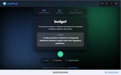 LingoFlash - Learn English Every New Tab screenshot