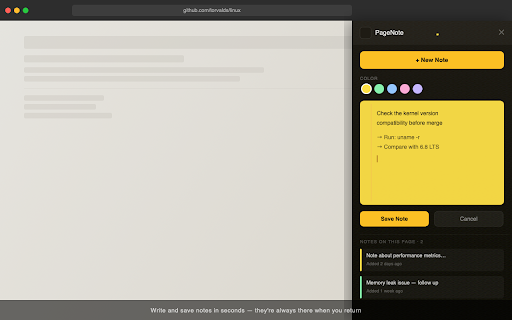 PageNote – Sticky Notes for Any Website screenshot