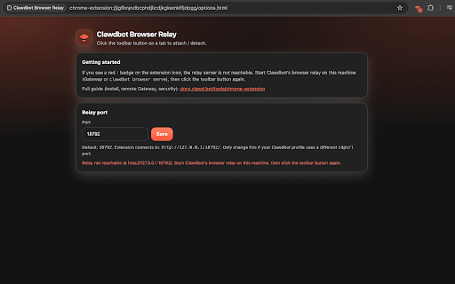 OpenClaw Browser Relay screenshot