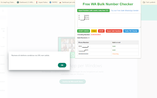 Free WA Bulk Number Checker screenshot