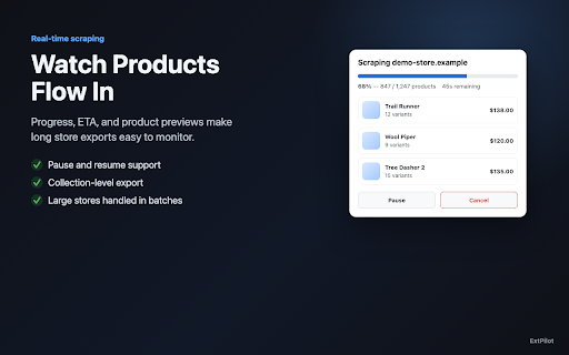 Shopify Store Scraper - Export Products to CSV screenshot