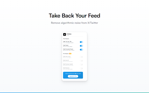 X/Twitter Feed Cleaner - XDetox screenshot