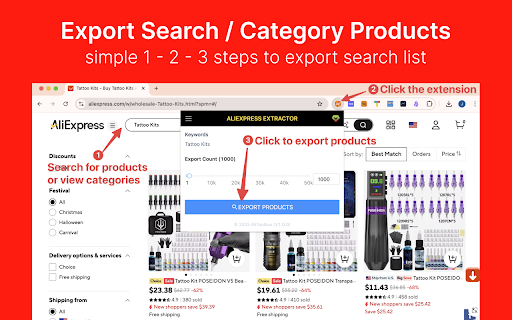 AliExpress Extractor - Export products from AliExpress™️ screenshot