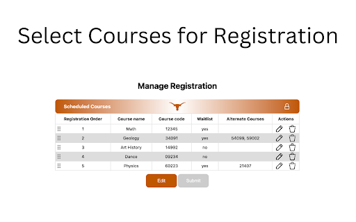 UT Course Scheduler screenshot