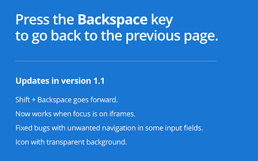 Backspace to go Back screenshot