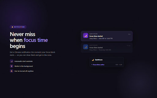Notification Mute & Focus Hours — Quiethours screenshot