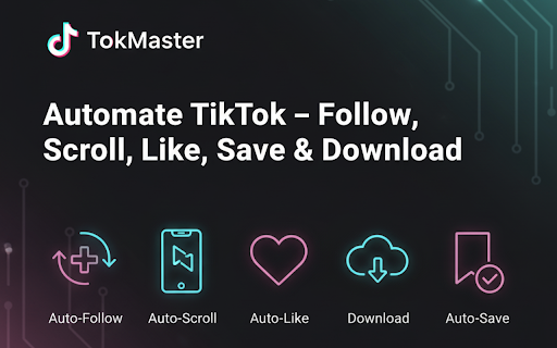 Auto Follow Scroll, Like, Save – TokMaster screenshot