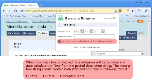 Basecamp Extension screenshot