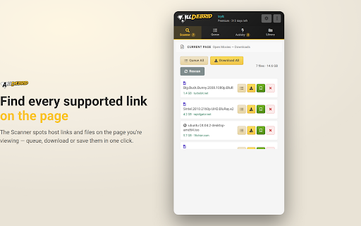AllDebrid Extension screenshot