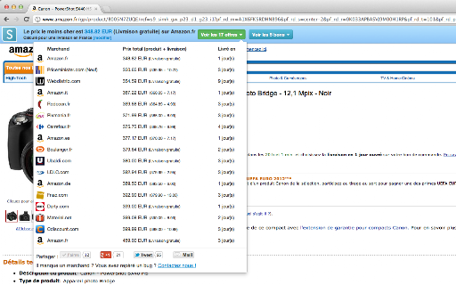 Shoptimate : automatic price comparison screenshot