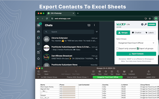 WAXP - Contacts Exporter for WhatsApp screenshot