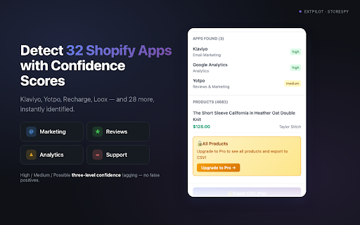 StoreSpy — Shopify Theme & App Detector screenshot