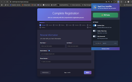 Rapid Form AutoFiller screenshot