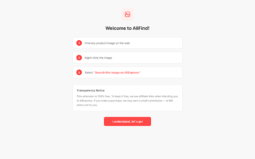 AliFind — Image Search for AliExpress screenshot