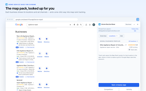 Home Service Base — Company & Ads Lookup screenshot
