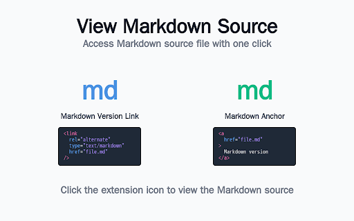 View Markdown Source screenshot