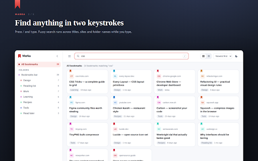 Marka — Bookmark Manager and Viewer screenshot