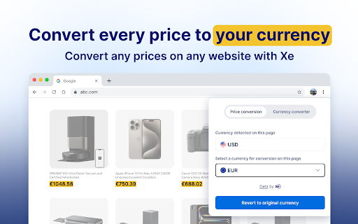 Xe Currency Converter & Price Switcher screenshot