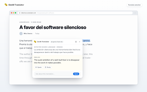 GenAI Translator screenshot