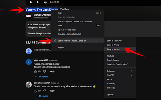 Simkl Search - Select and Search screenshot