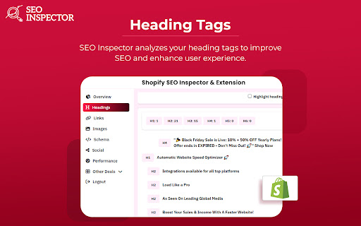 Shopify SEO Inspector & Extension screenshot