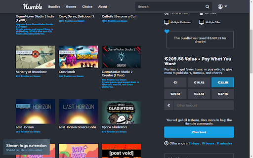 Steam tags for Humble Bundle screenshot