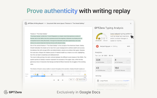 GPTZero: AI Detection & Writing Replay screenshot