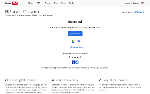 PDF to Word screenshot
