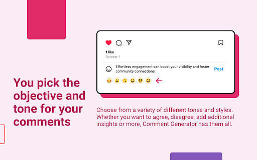 Comment Generator for IG screenshot