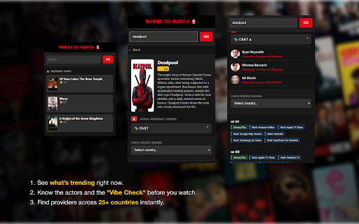 Where to Watch: Movies, TV Shows & Streaming Finder screenshot