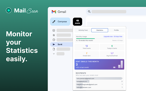 Mail Seen - Unlimited Email Tracker for Gmail screenshot