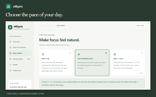 Stillgate — Intentional browsing screenshot