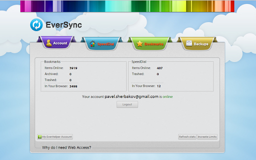 EverSync - Sync bookmarks, backup favorites screenshot