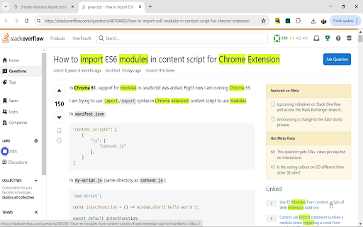 Highlight query keywords in web search results screenshot